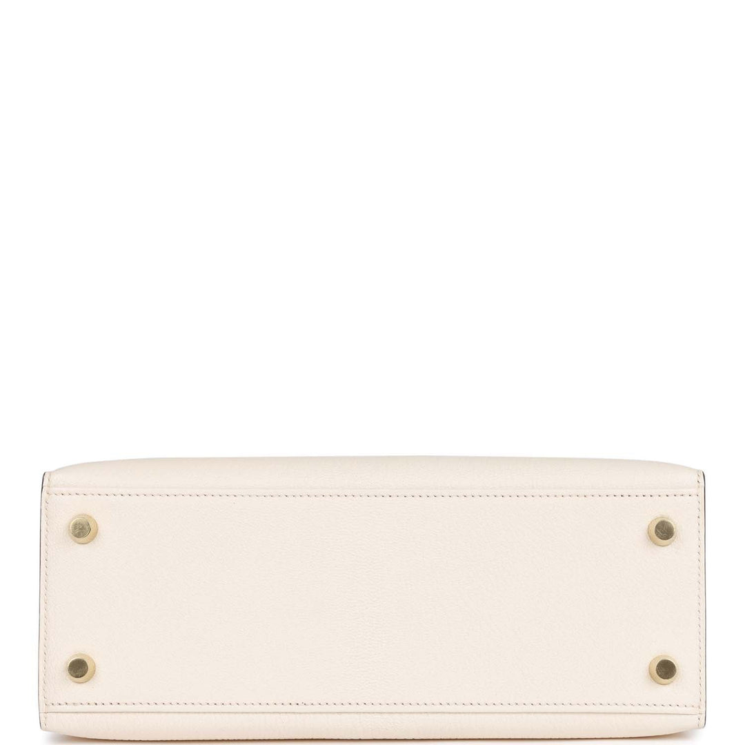 Top quality Hermes Special Order (HSS) Kelly Sellier 25 Nata Verso Chevre Brushed Gold Hardware