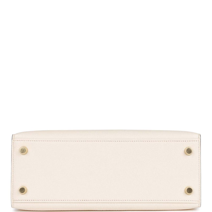 Top quality Hermes Special Order (HSS) Kelly Sellier 25 Nata Verso Chevre Brushed Gold Hardware