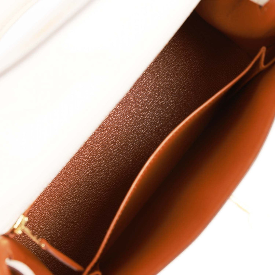 Top quality Hermes Special Order (HSS) Kelly Sellier 25 Nata Verso Chevre Brushed Gold Hardware