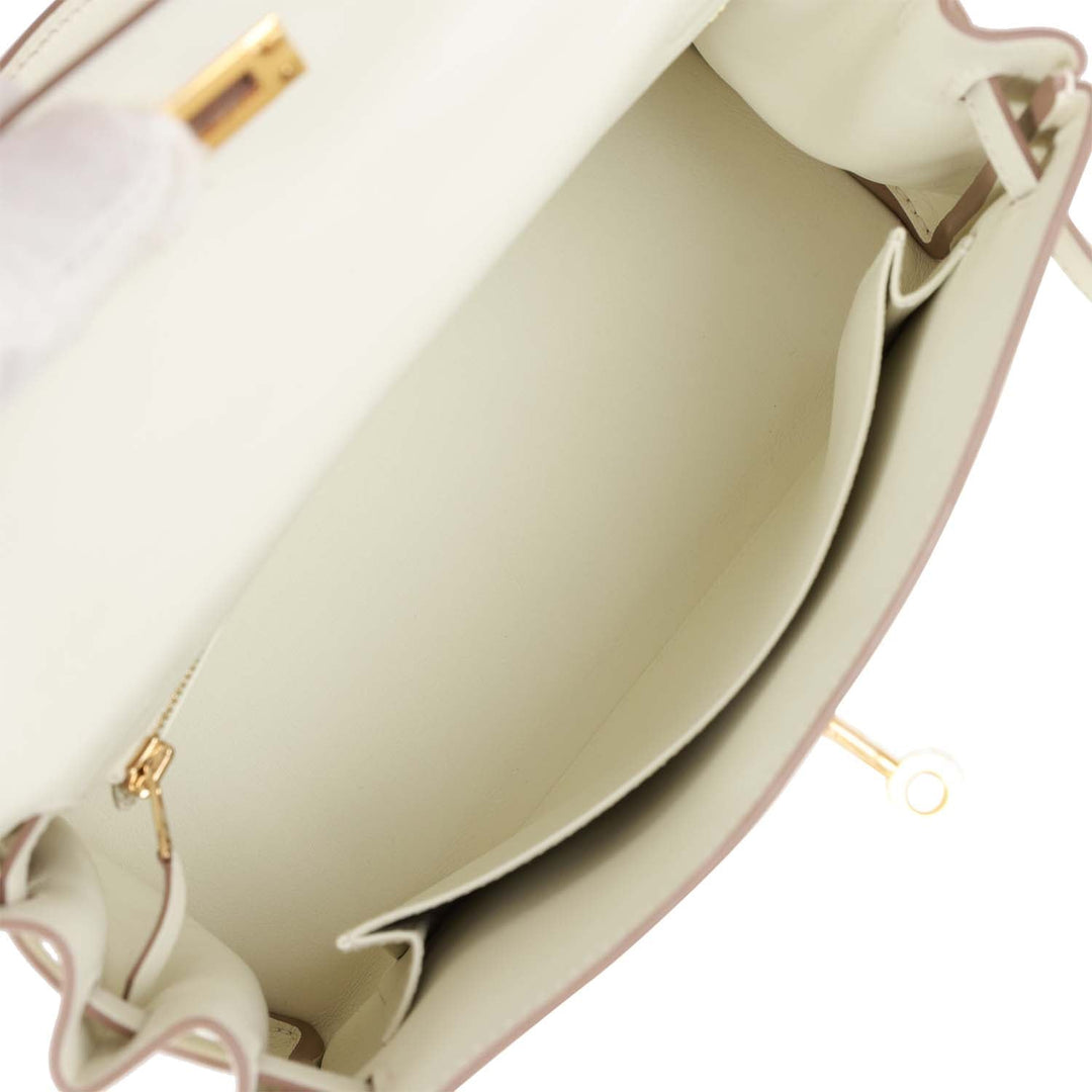 Hermes Kelly 25 Retourne Mushroom Swift Gold Hardware