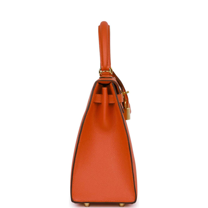 Top quality Hermes Kelly Sellier 25 Feu Epsom Gold Hardware