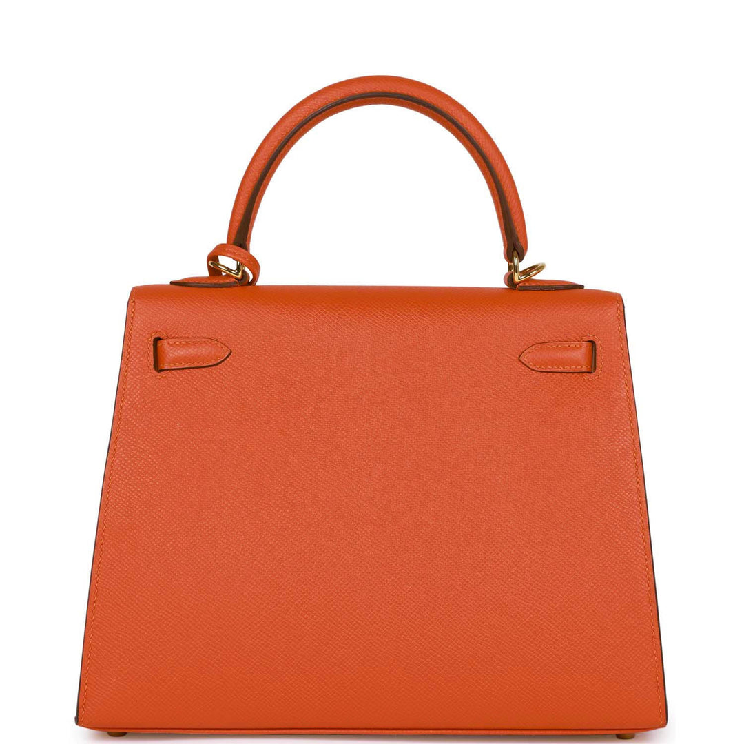 Top quality Hermes Kelly Sellier 25 Feu Epsom Gold Hardware