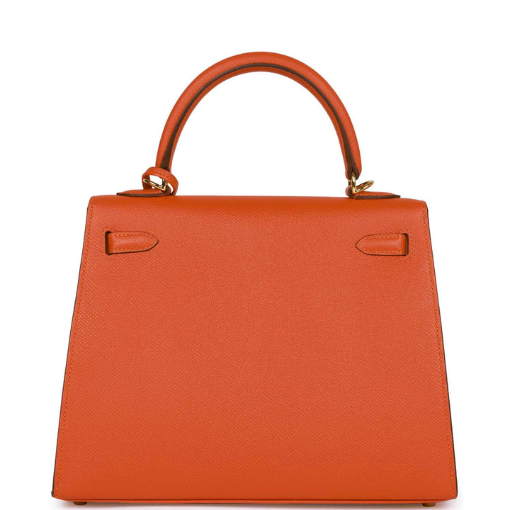 Top quality Hermes Kelly Sellier 25 Feu Epsom Gold Hardware