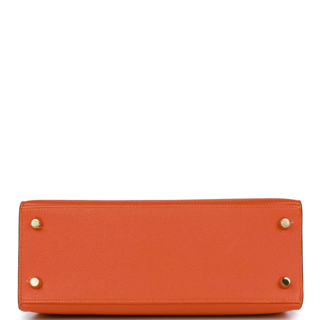 Top quality Hermes Kelly Sellier 25 Feu Epsom Gold Hardware