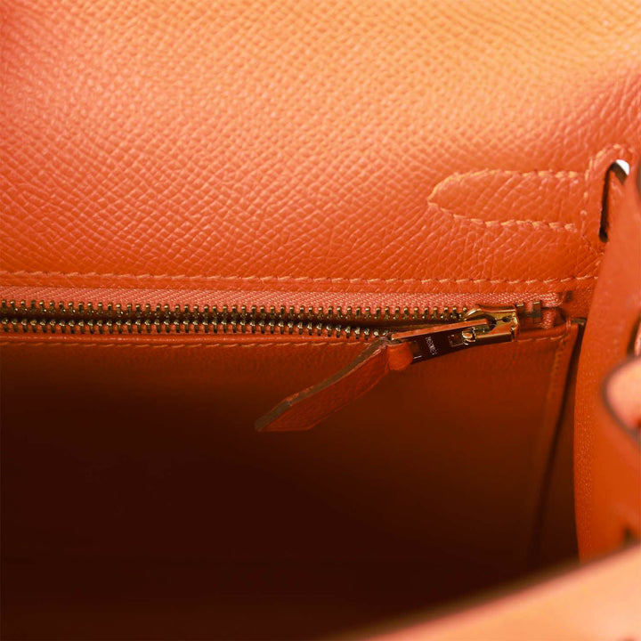 Top quality Hermes Kelly Sellier 25 Feu Epsom Gold Hardware