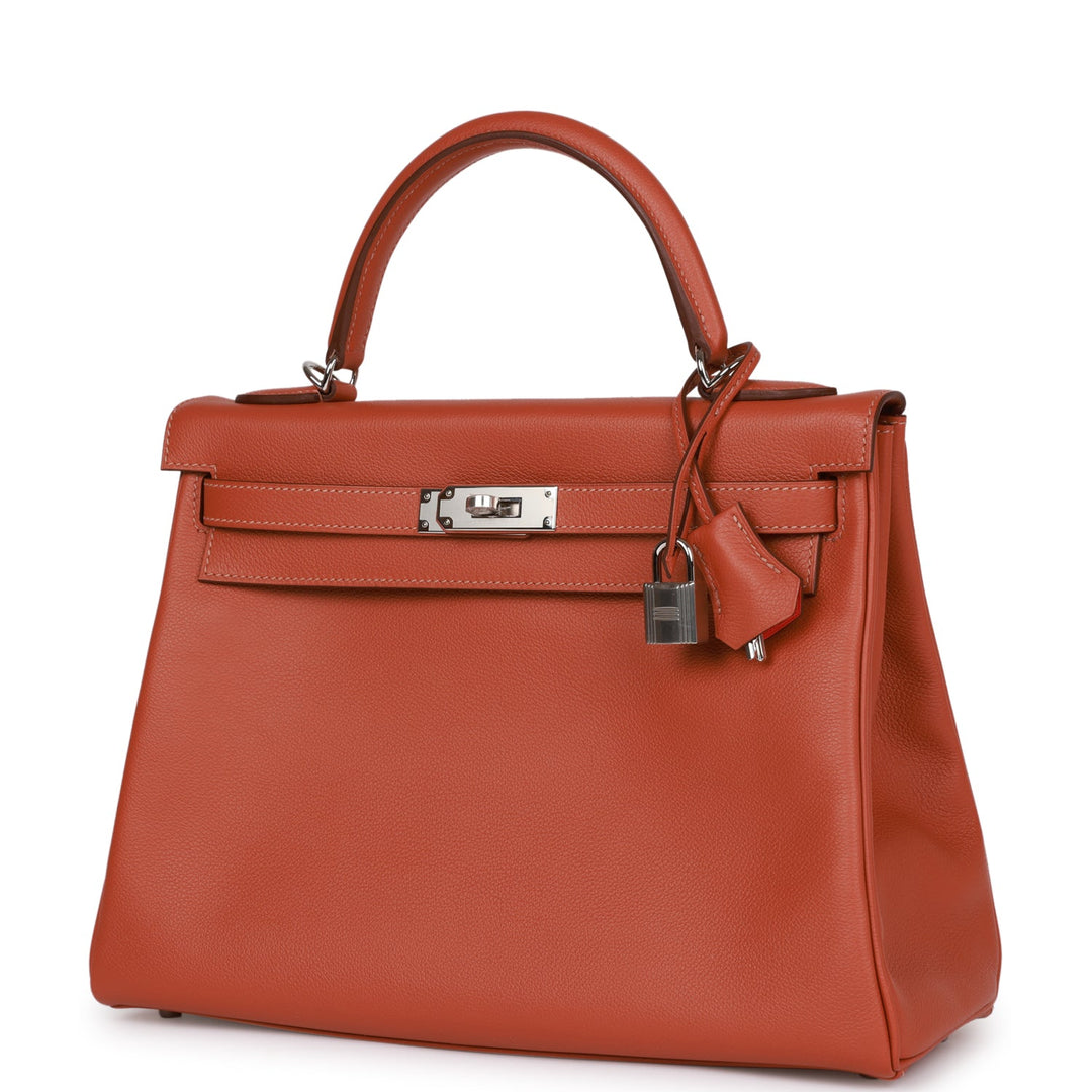 Top quality Hermes Kelly Retourne 32 Blush Verso Evercolor Palladium Hardware