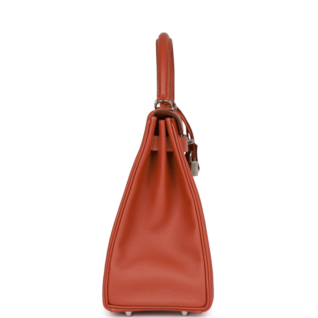 Top quality Hermes Kelly Retourne 32 Blush Verso Evercolor Palladium Hardware