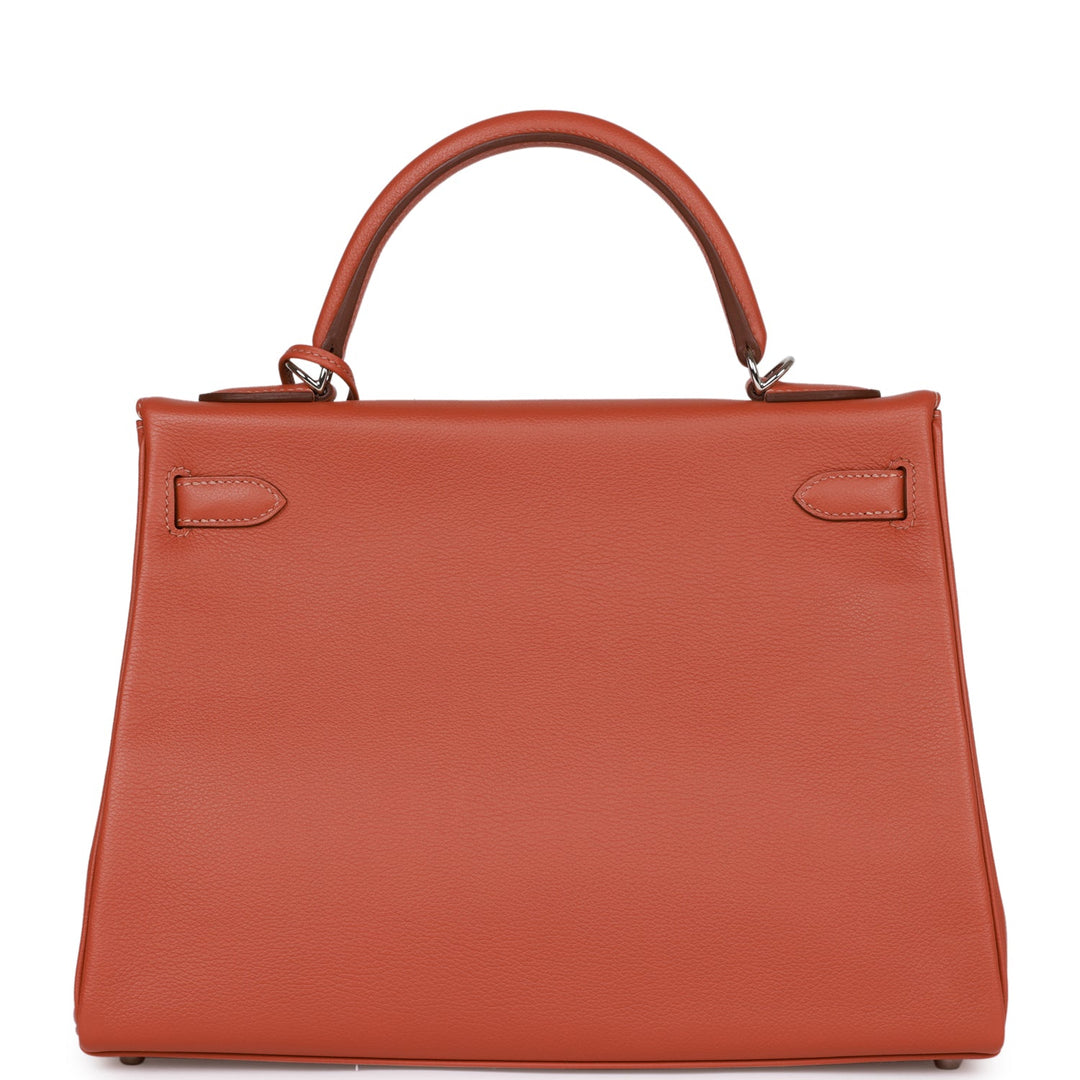 Top quality Hermes Kelly Retourne 32 Blush Verso Evercolor Palladium Hardware