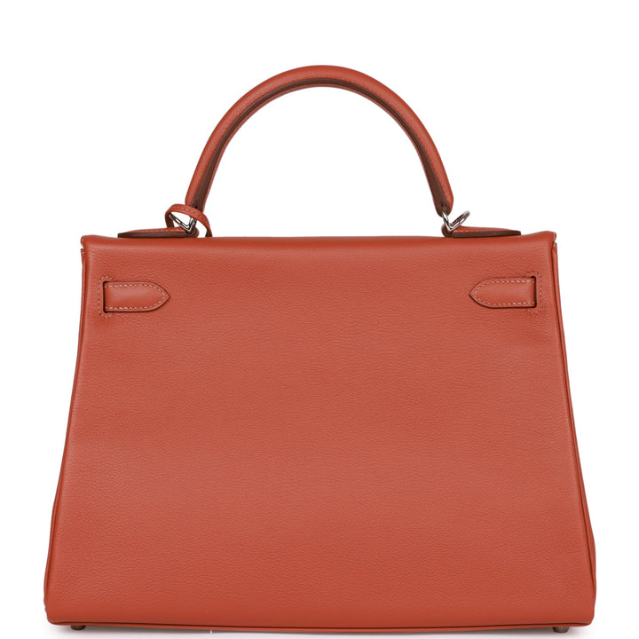 Top quality Hermes Kelly Retourne 32 Blush Verso Evercolor Palladium Hardware