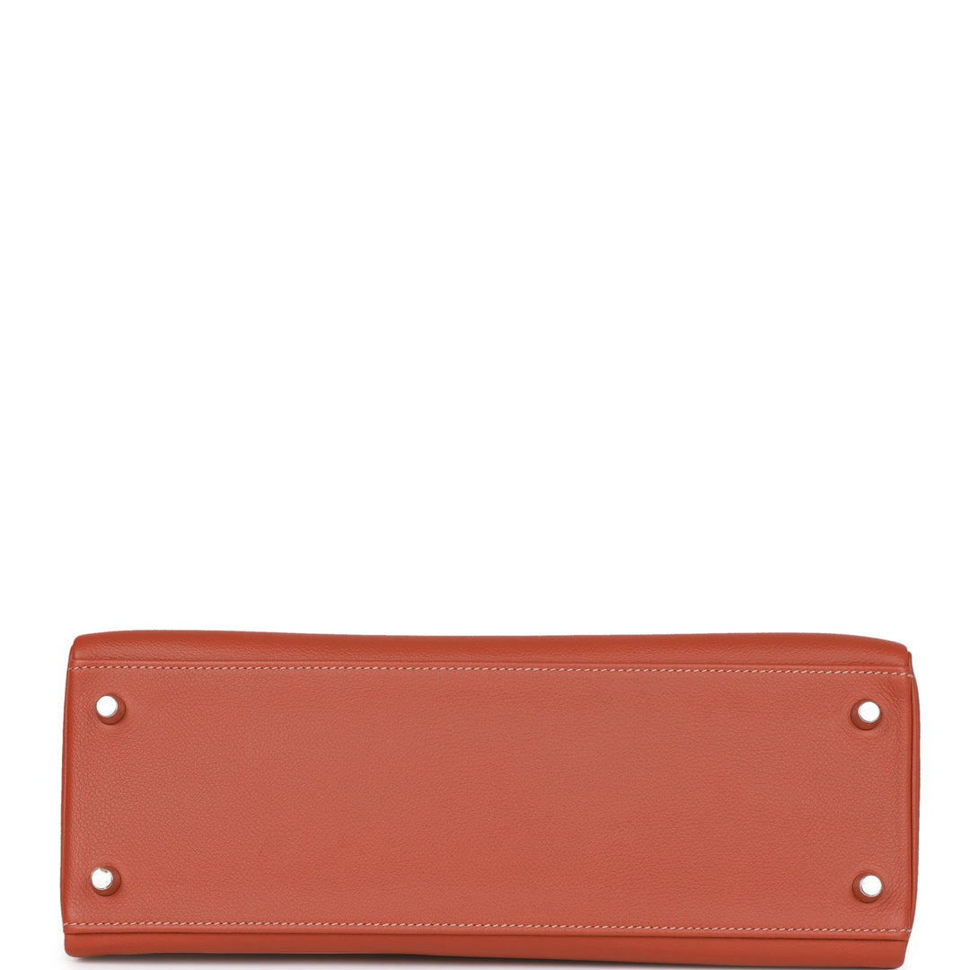 Top quality Hermes Kelly Retourne 32 Blush Verso Evercolor Palladium Hardware