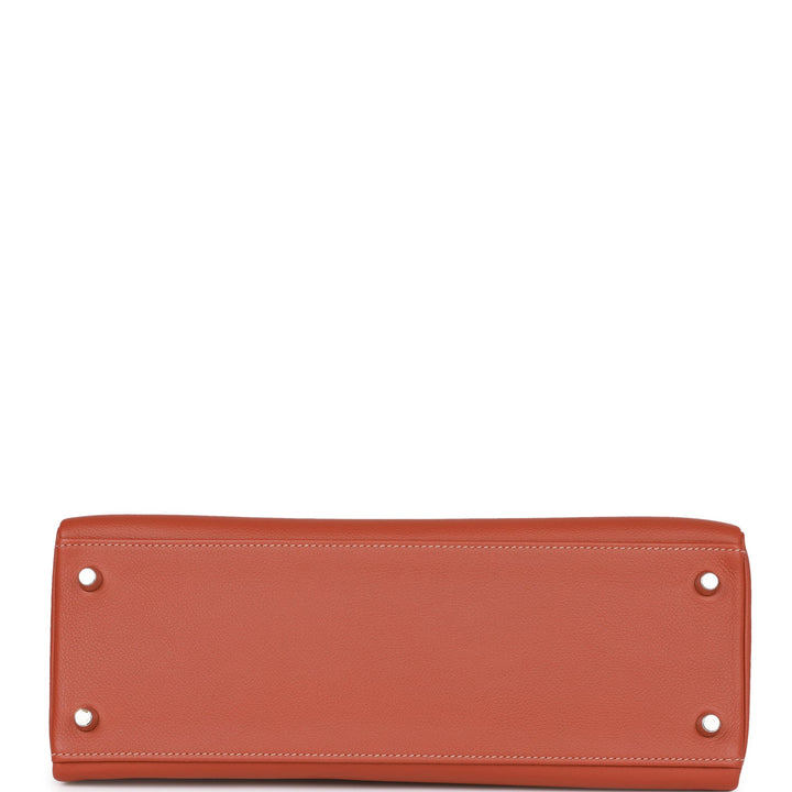 Top quality Hermes Kelly Retourne 32 Blush Verso Evercolor Palladium Hardware