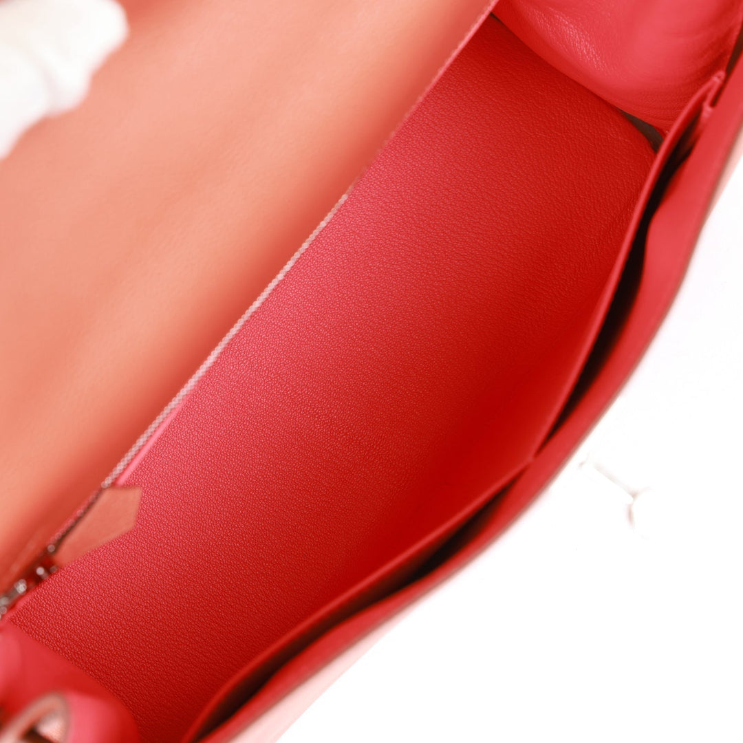Top quality Hermes Kelly Retourne 32 Blush Verso Evercolor Palladium Hardware