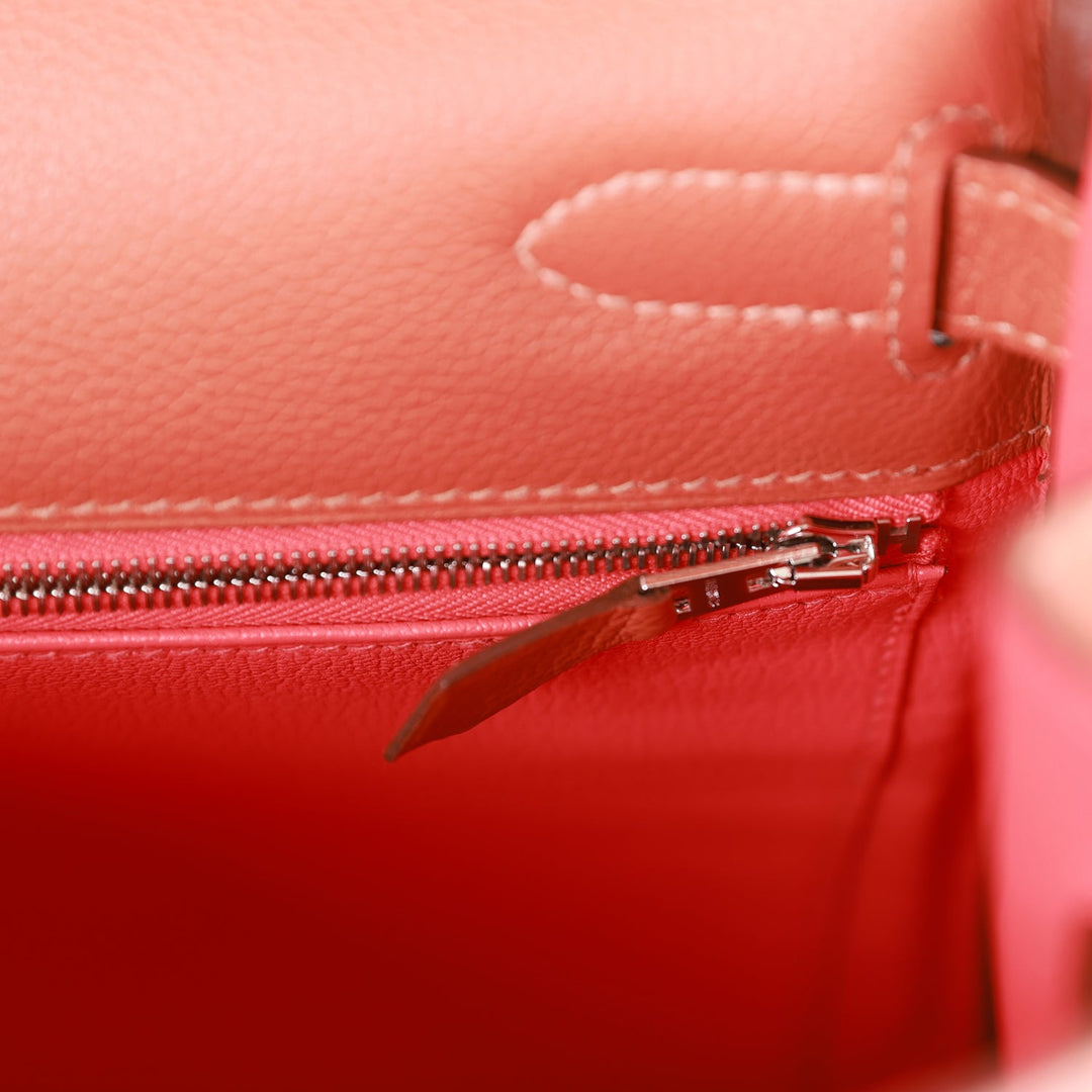 Top quality Hermes Kelly Retourne 32 Blush Verso Evercolor Palladium Hardware