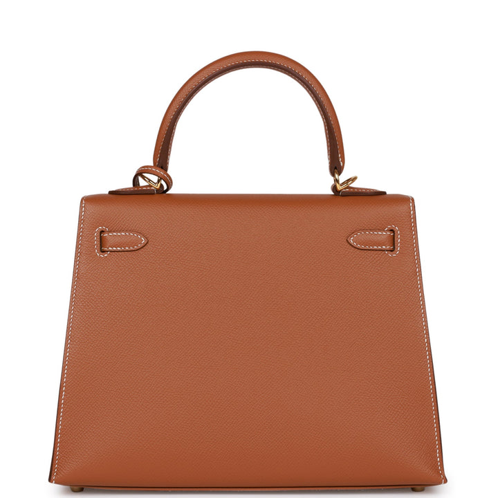 Hermes Kelly 25 Sellier Gold Epsom Gold Hardware