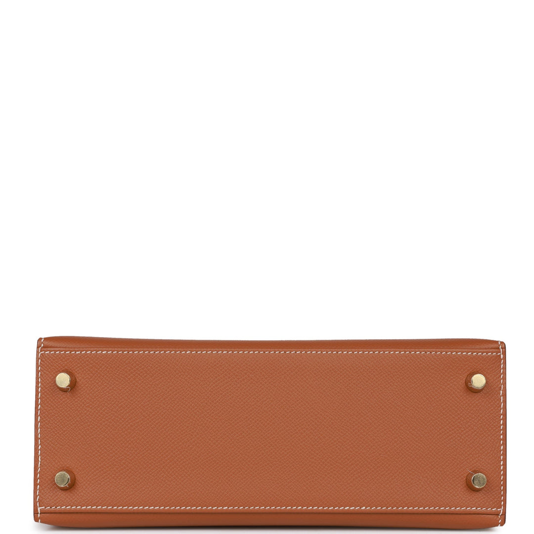 Hermes Kelly 25 Sellier Gold Epsom Gold Hardware