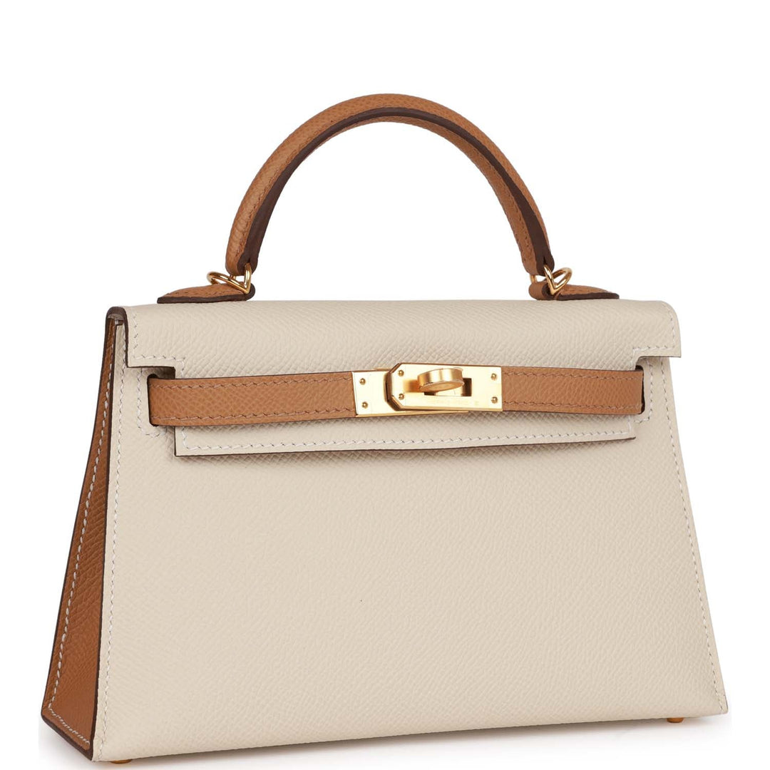 Top quality Hermes Special Order (HSS) Kelly Sellier 20 Craie and Biscuit Epsom Gold Hardware
