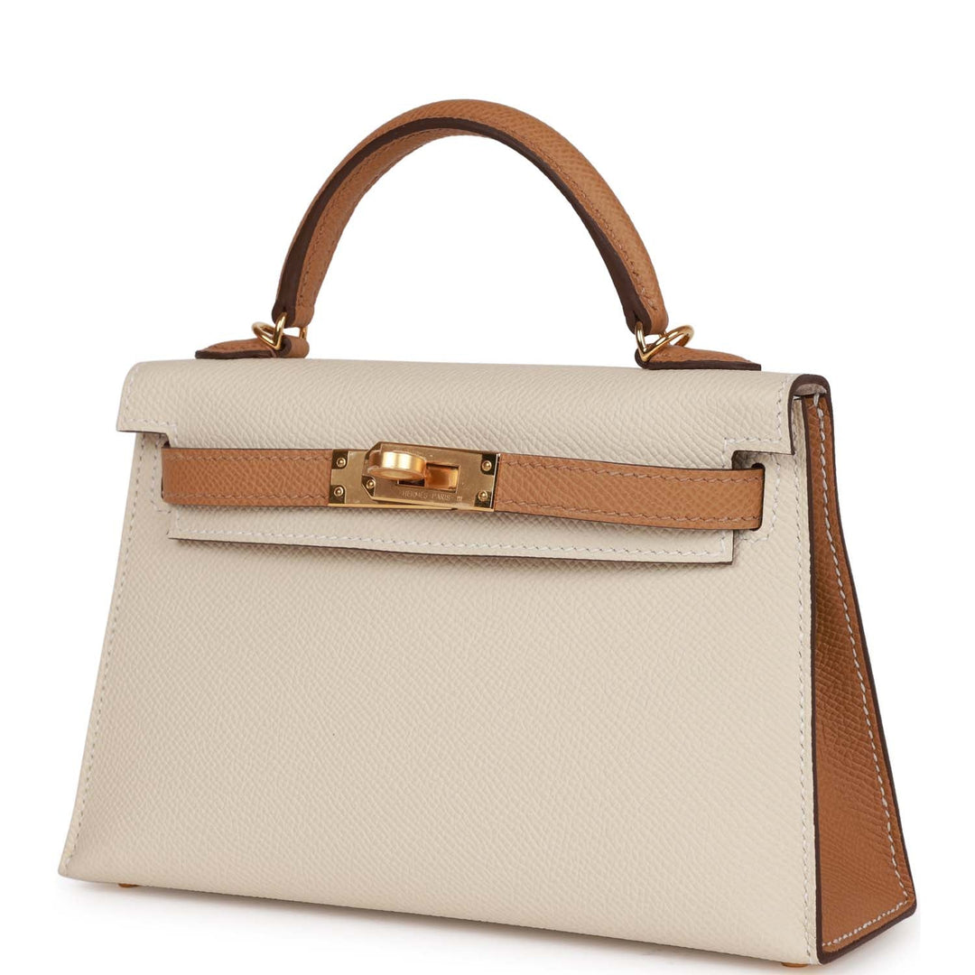 Top quality Hermes Special Order (HSS) Kelly Sellier 20 Craie and Biscuit Epsom Gold Hardware