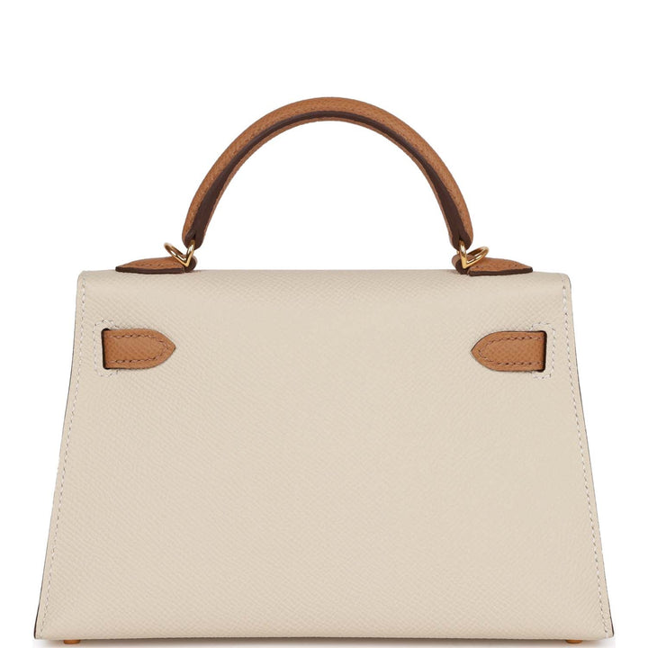 Top quality Hermes Special Order (HSS) Kelly Sellier 20 Craie and Biscuit Epsom Gold Hardware