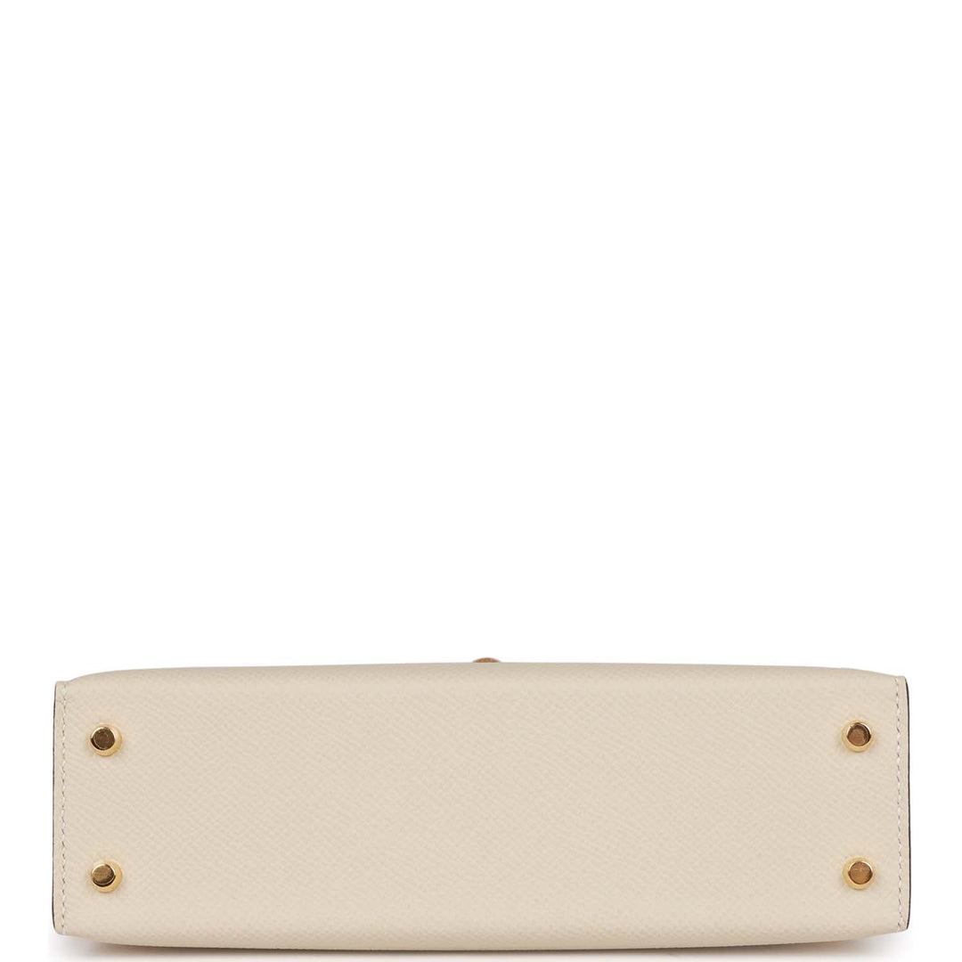 Top quality Hermes Special Order (HSS) Kelly Sellier 20 Craie and Biscuit Epsom Gold Hardware