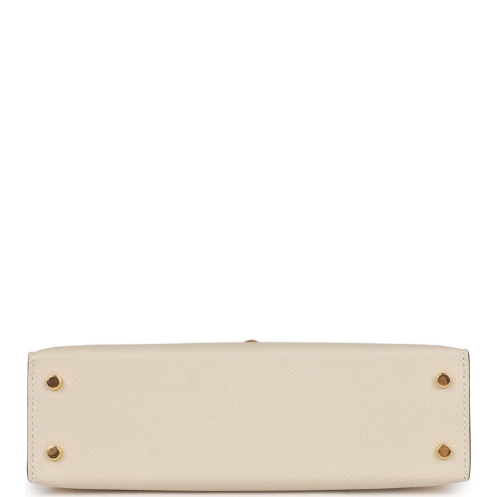 Top quality Hermes Special Order (HSS) Kelly Sellier 20 Craie and Biscuit Epsom Gold Hardware