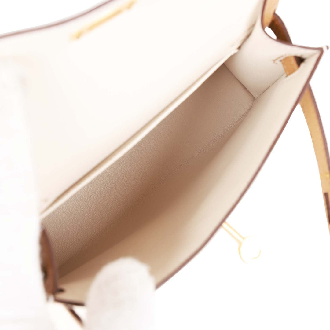 Top quality Hermes Special Order (HSS) Kelly Sellier 20 Craie and Biscuit Epsom Gold Hardware