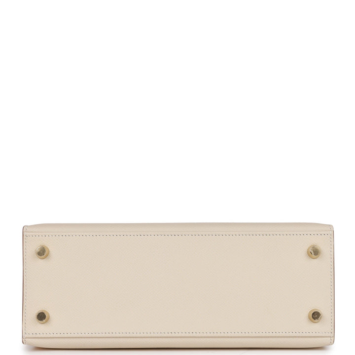 Top quality Hermes Kelly Sellier 25 Craie Epsom Gold Hardware