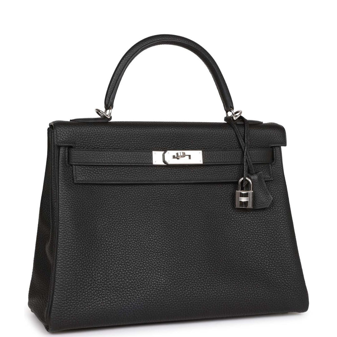 Top quality Hermes Kelly Retourne 32 Black Togo Palladium Hardware