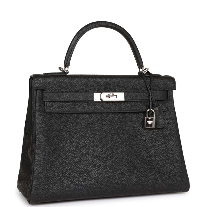 Top quality Hermes Kelly Retourne 32 Black Togo Palladium Hardware
