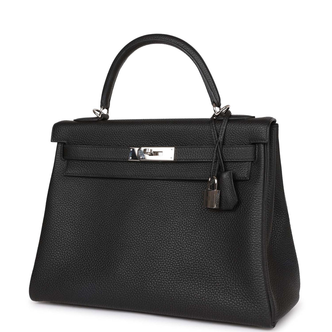 Top quality Hermes Kelly Retourne 32 Black Togo Palladium Hardware