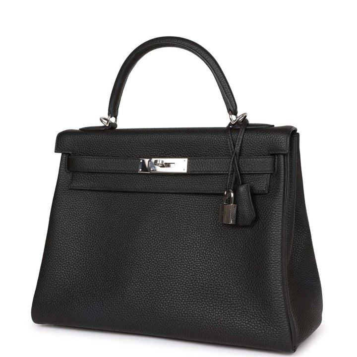 Top quality Hermes Kelly Retourne 32 Black Togo Palladium Hardware