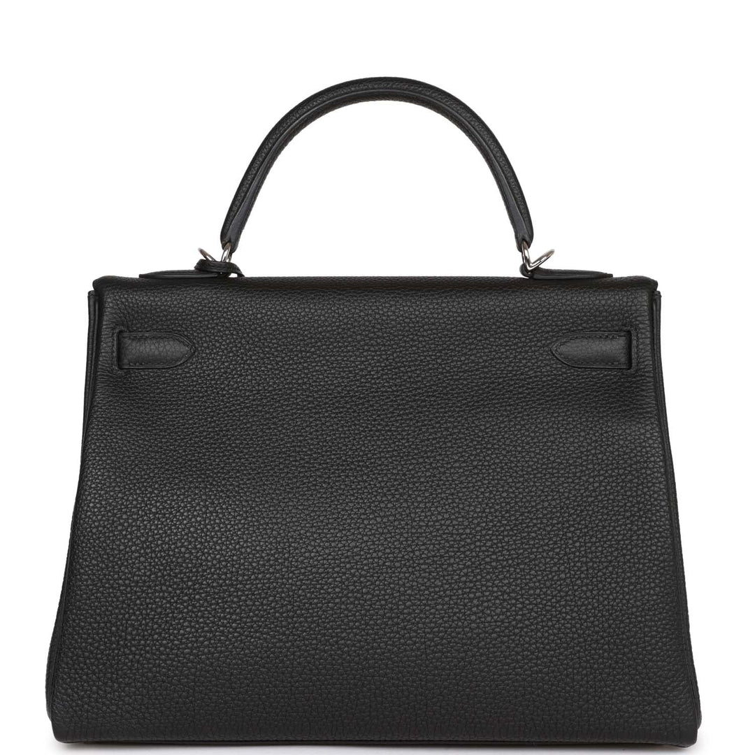 Top quality Hermes Kelly Retourne 32 Black Togo Palladium Hardware