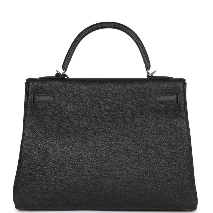 Top quality Hermes Kelly Retourne 32 Black Togo Palladium Hardware
