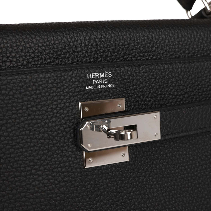 Top quality Hermes Kelly Retourne 32 Black Togo Palladium Hardware