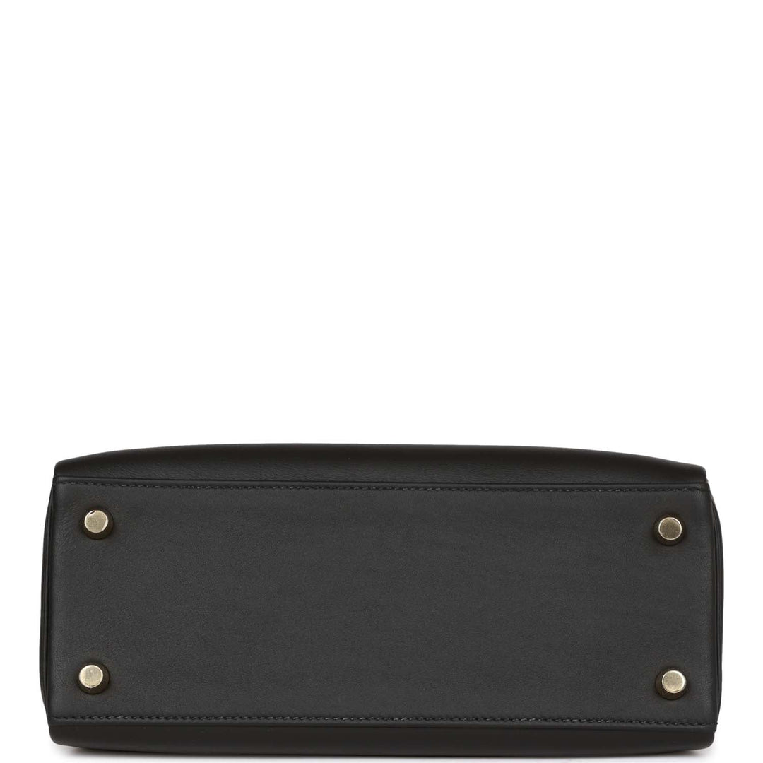 Top quality Hermes Kelly Retourne 25 Black Swift Gold Hardware