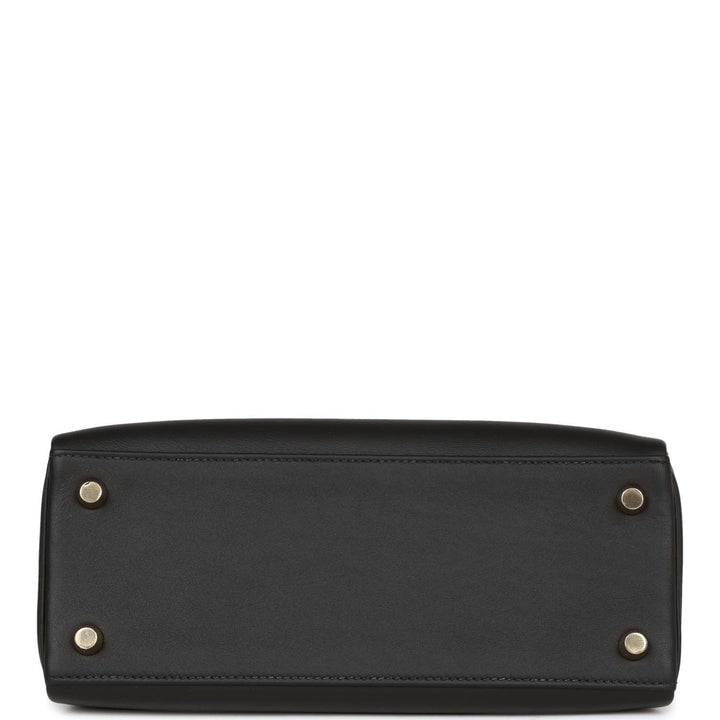 Top quality Hermes Kelly Retourne 25 Black Swift Gold Hardware