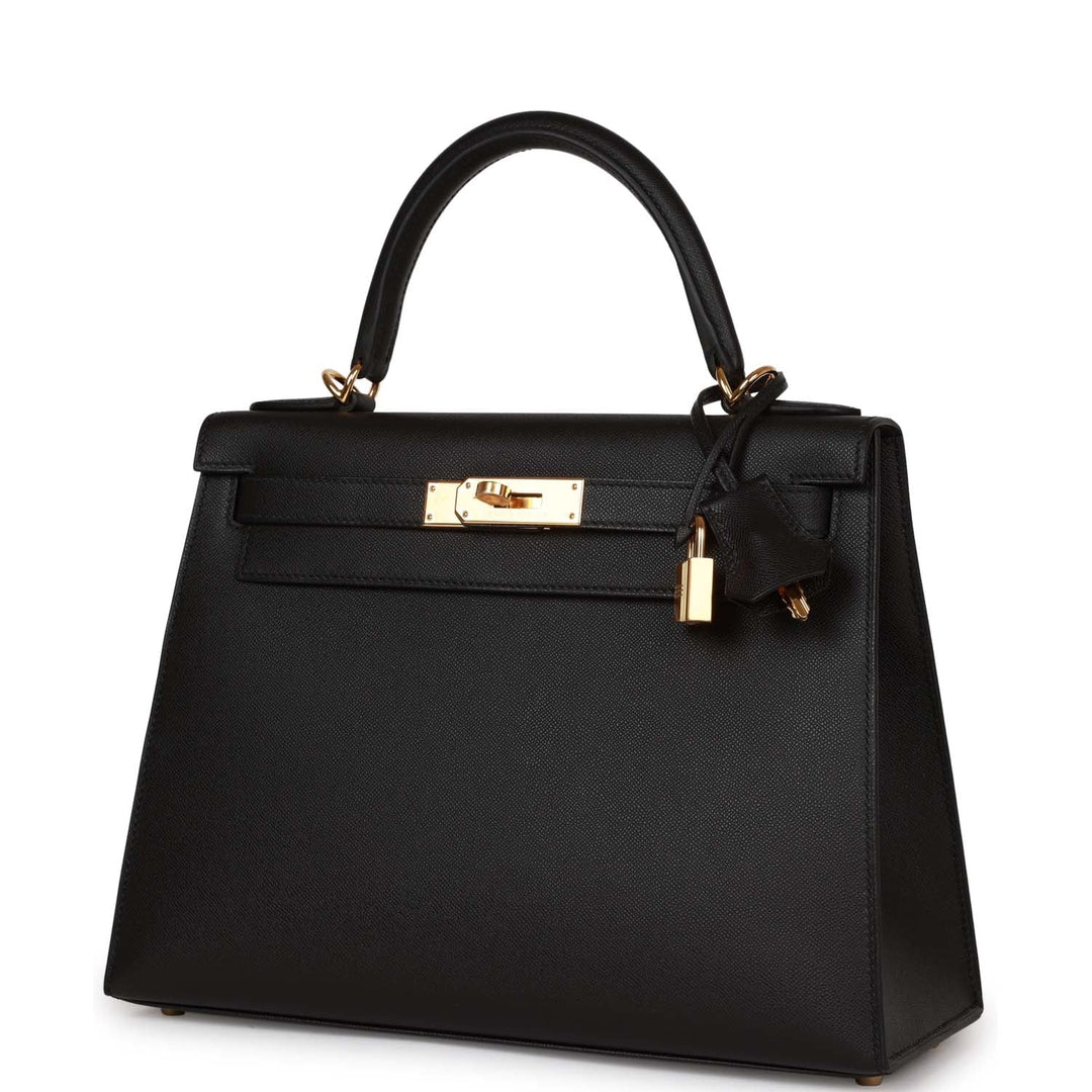 Top quality Hermes Kelly Sellier 28 Black Madame Gold Hardware