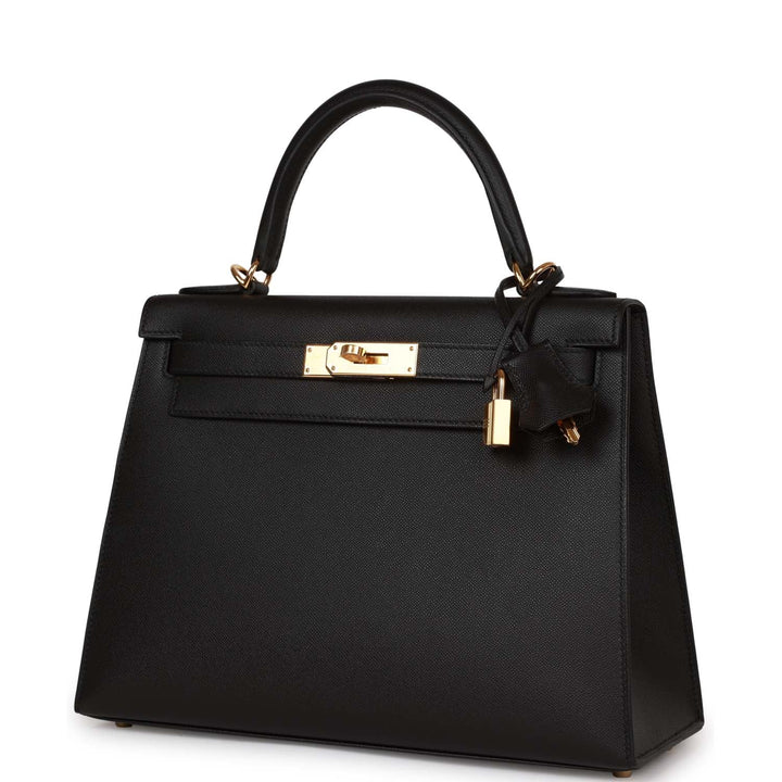 Top quality Hermes Kelly Sellier 28 Black Madame Gold Hardware