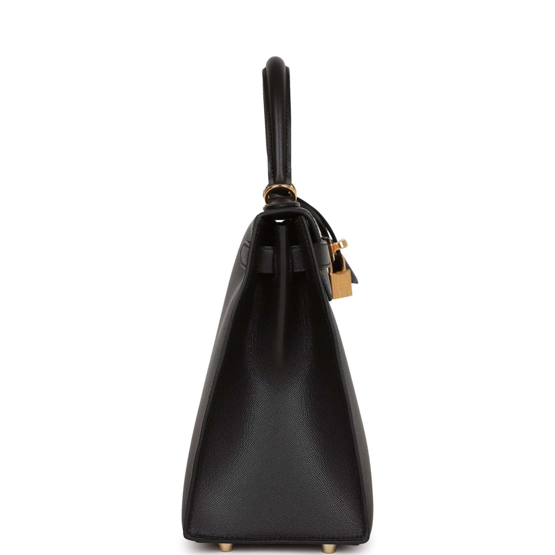 Top quality Hermes Kelly Sellier 28 Black Madame Gold Hardware
