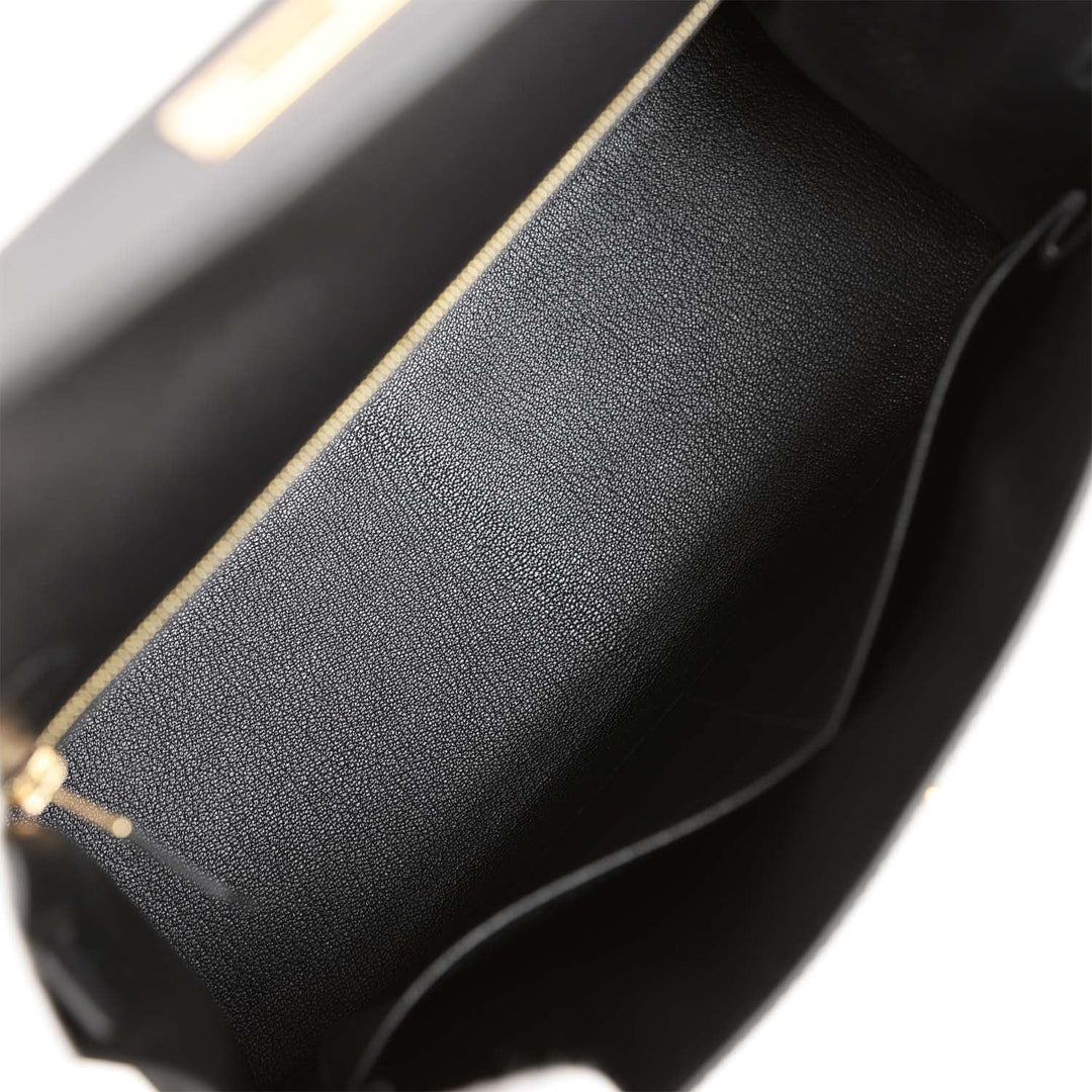 Top quality Hermes Kelly Sellier 28 Black Madame Gold Hardware