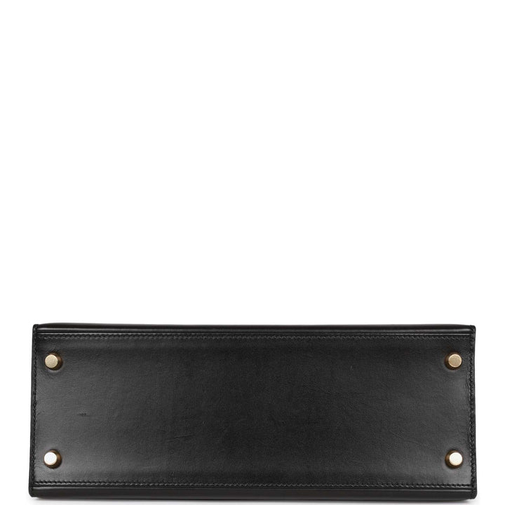 Hermes Kelly 28 Sellier Black Box Gold Hardware