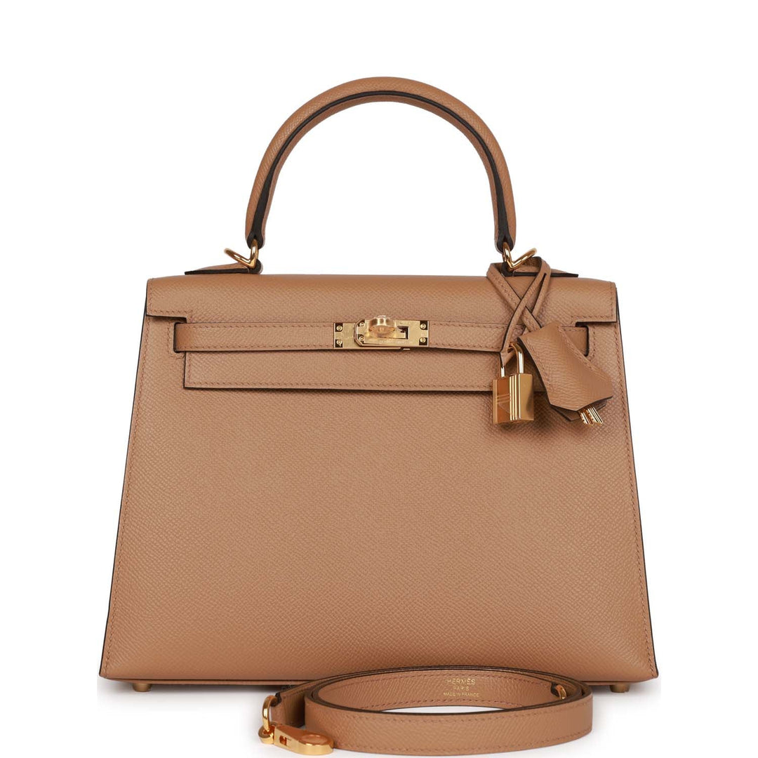 Top quality Hermes Kelly Sellier 25 Chai Epsom Gold Hardware