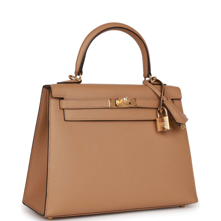 Top quality Hermes Kelly Sellier 25 Chai Epsom Gold Hardware