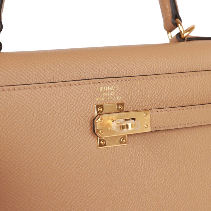 Top quality Hermes Kelly Sellier 25 Chai Epsom Gold Hardware
