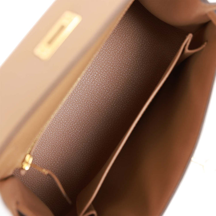 Top quality Hermes Kelly Sellier 25 Chai Epsom Gold Hardware