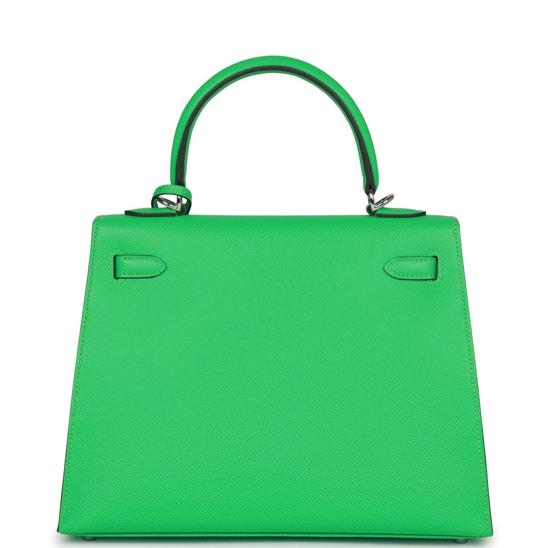 Top quality Hermes Kelly Sellier 25 Vert Comics Epsom Palladium Hardware