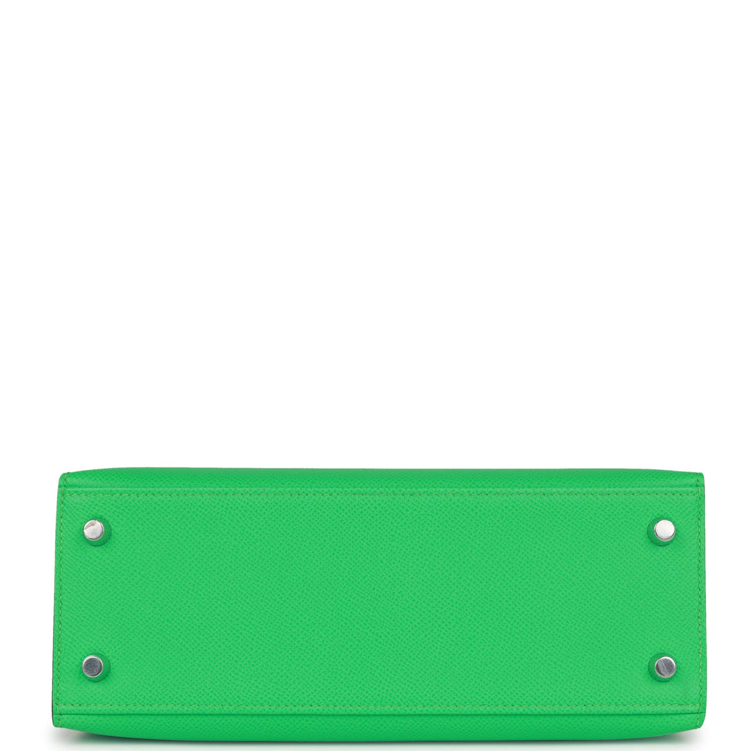 Top quality Hermes Kelly Sellier 25 Vert Comics Epsom Palladium Hardware