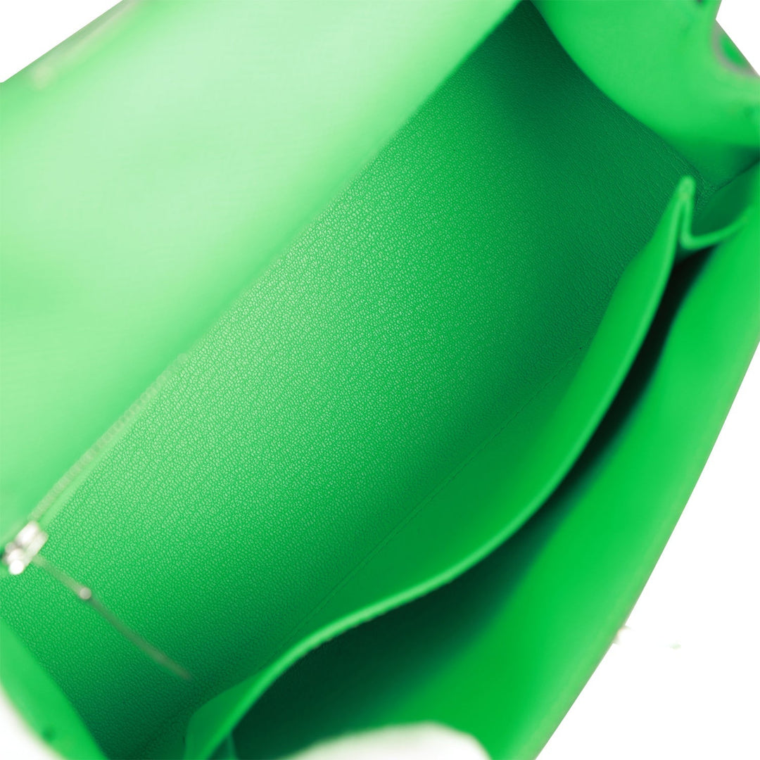 Top quality Hermes Kelly Sellier 25 Vert Comics Epsom Palladium Hardware