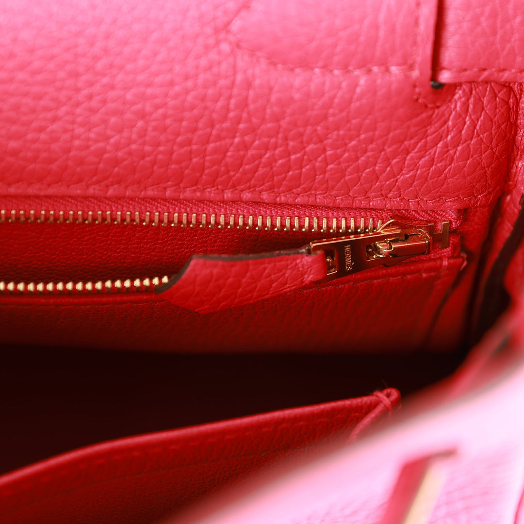 Top quality Hermes Kelly Retourne 28 Rose Extreme Clemence Gold Hardware