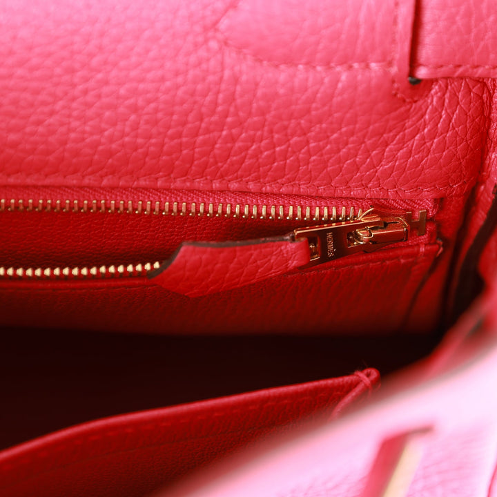 Top quality Hermes Kelly Retourne 28 Rose Extreme Clemence Gold Hardware