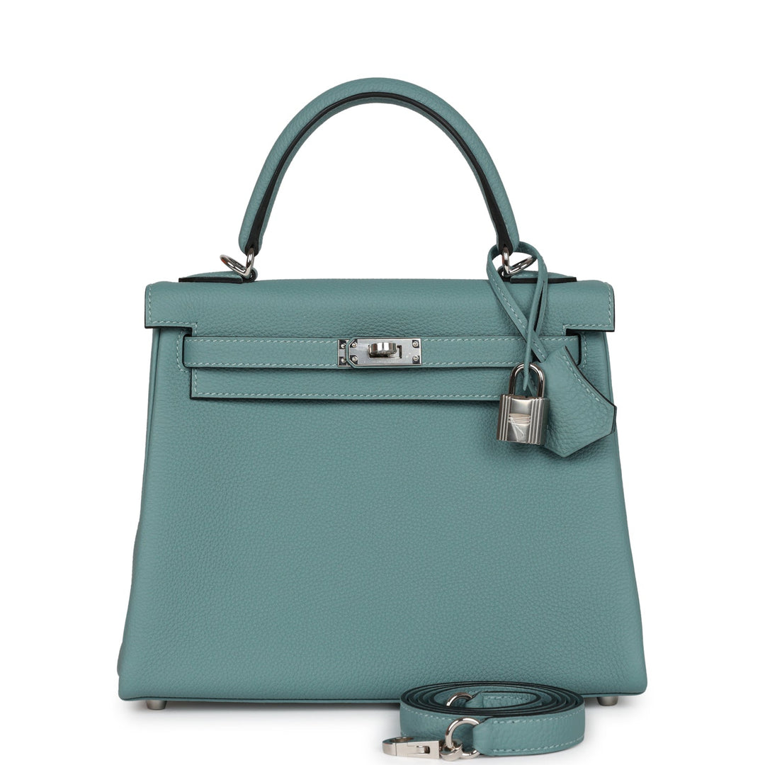 Top quality Hermes Kelly Retourne 25 Ciel Togo Palladium Hardware